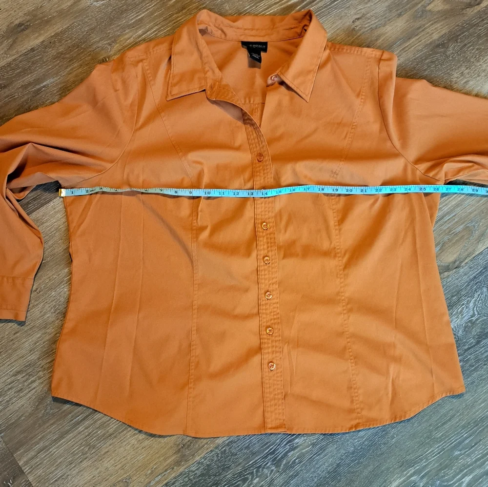 Orange Casual Button Down Shirt Lane Bryant Size 22/24 - Picture 3 of 5
